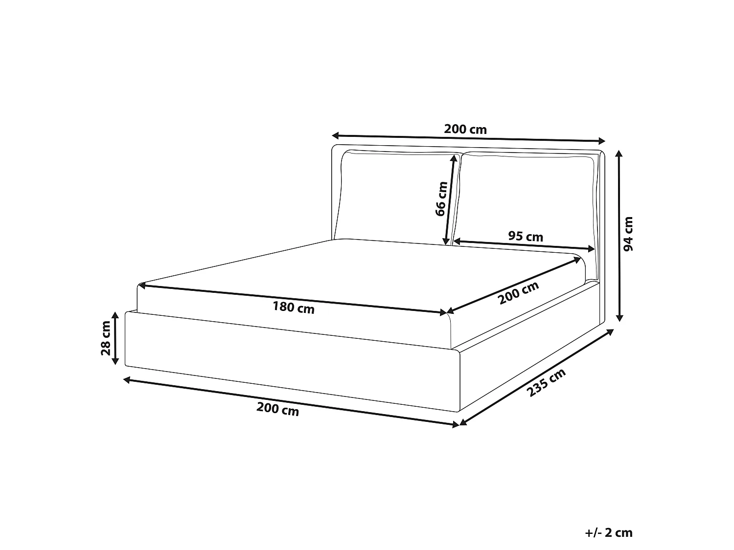 Lit avec sommier Velours BAJONNA 180 x 200 cm Taupe