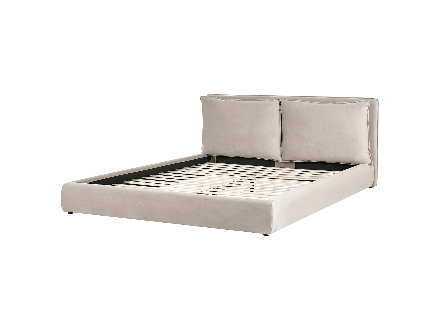 Lit avec sommier Velours BAJONNA 180 x 200 cm Taupe
