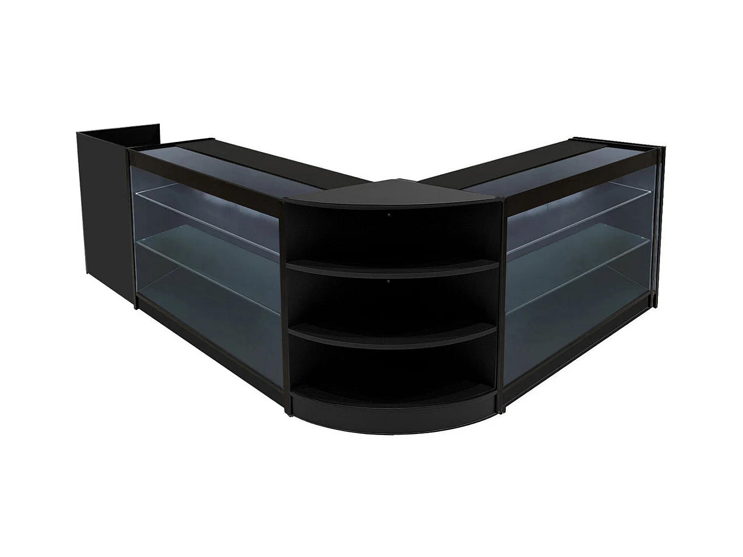 Set Mostradores Comerciales con Luz LED "ASTRO"  LM60 + 2xK1200 + TB60 – Negro