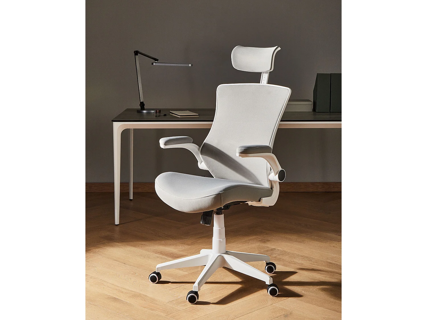 Chaise de bureau PALADIN Tissu Gris clair