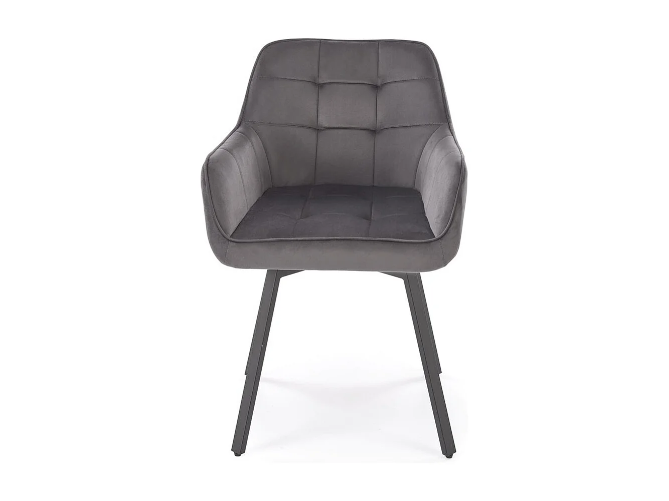 Sedia K588/Funzione girevole/Rivestimento in velluto e metallo/Grigio