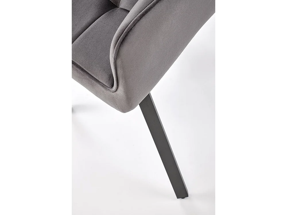 Chaise K588/Fonction pivotante/Revêtement velours et métal/Gris