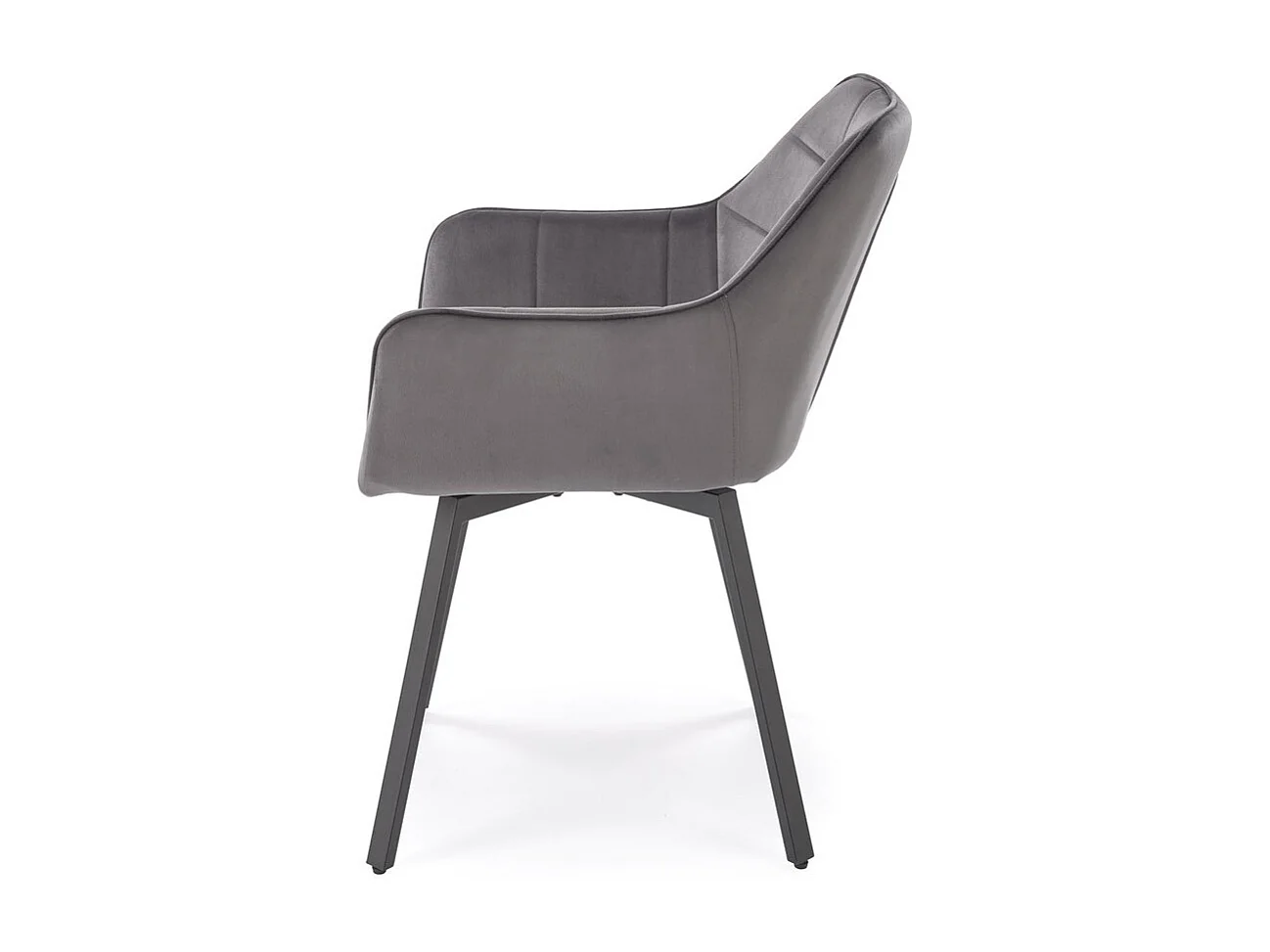 Chaise K588/Fonction pivotante/Revêtement velours et métal/Gris