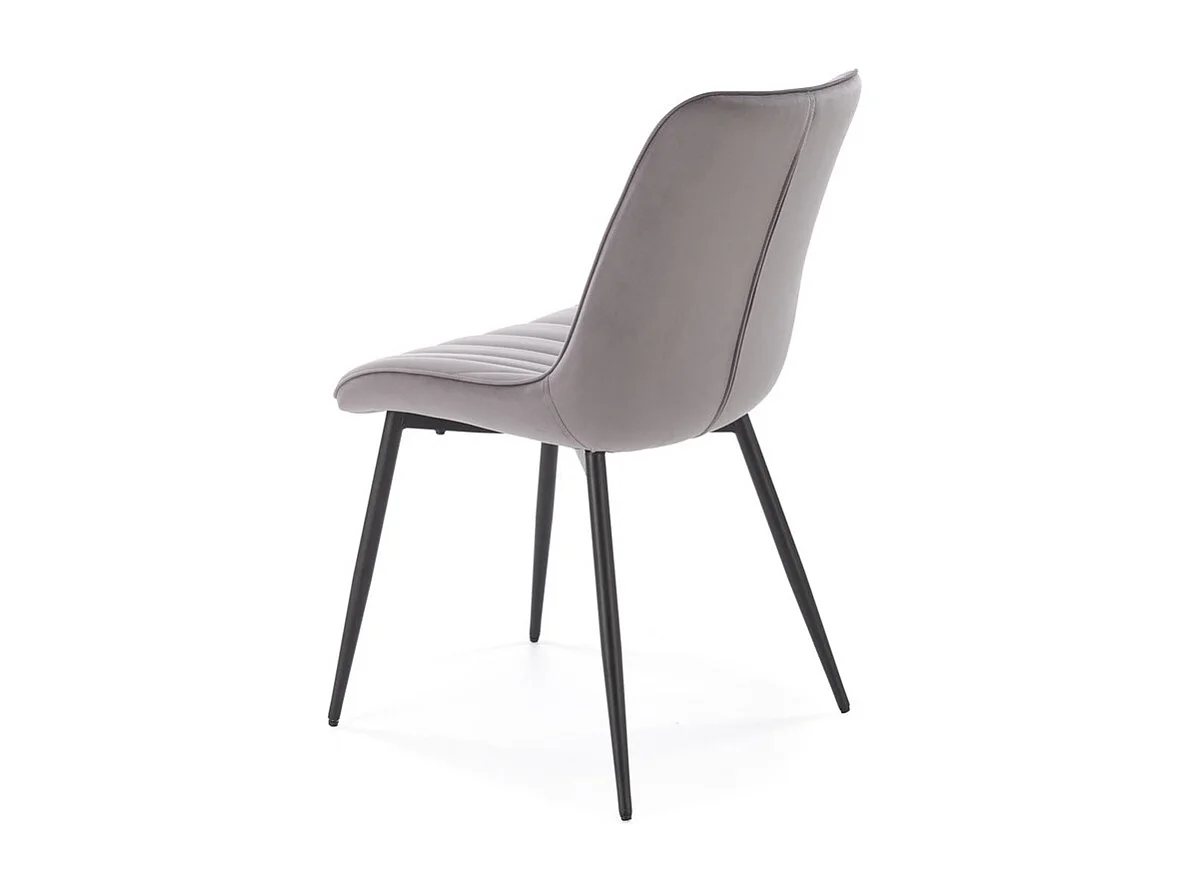 Sedia K589/Rivestimento in tessuto di velluto e metallo/Grigio