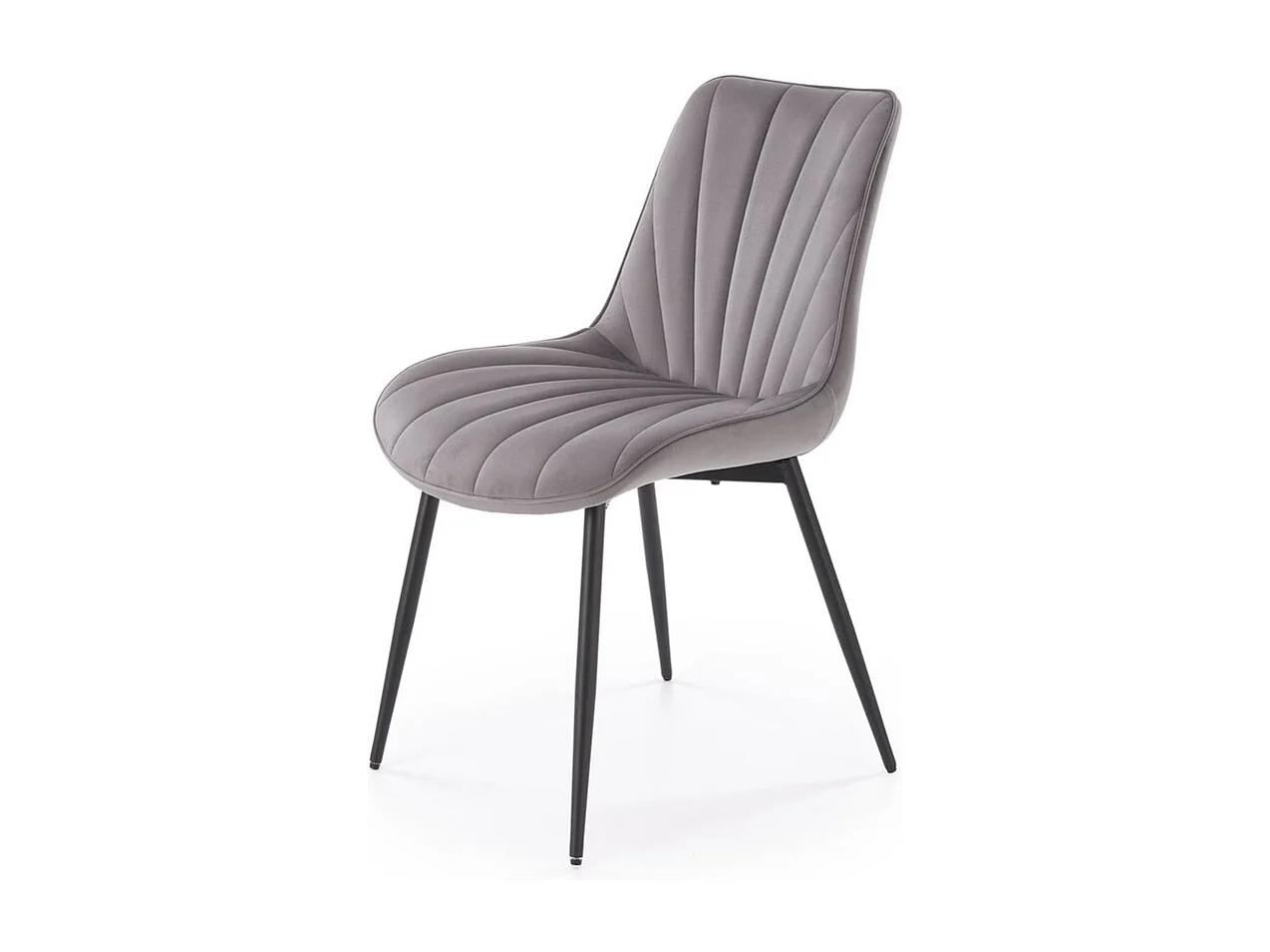 Sedia K589/Rivestimento in tessuto di velluto e metallo/Grigio