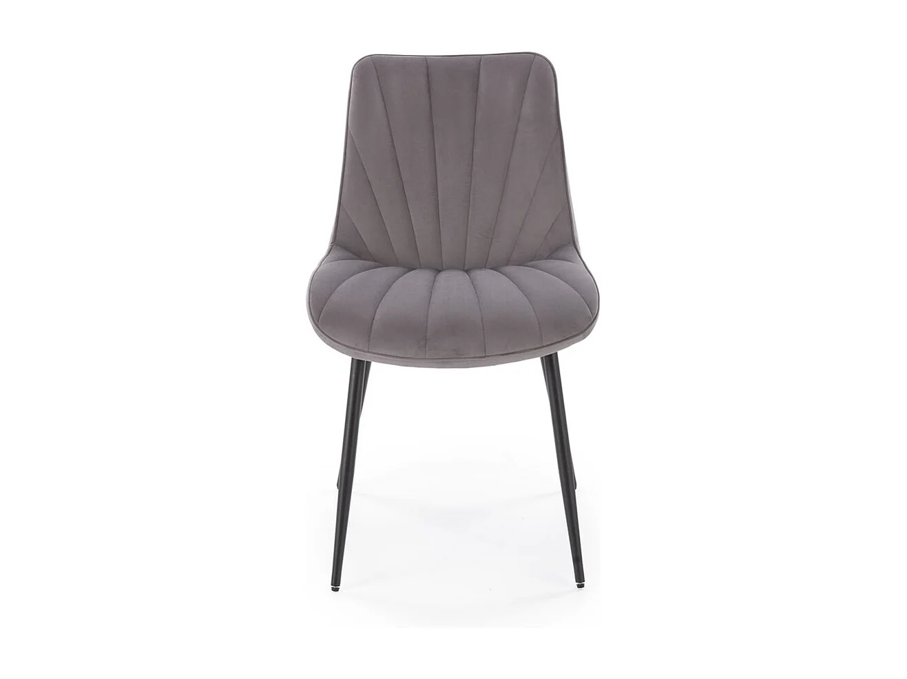 Sedia K589/Rivestimento in tessuto di velluto e metallo/Grigio