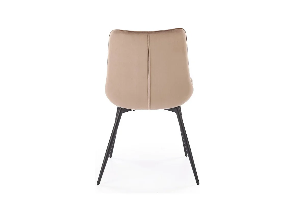 Sedia K589/Rivestimento in tessuto di velluto e metallo/Beige