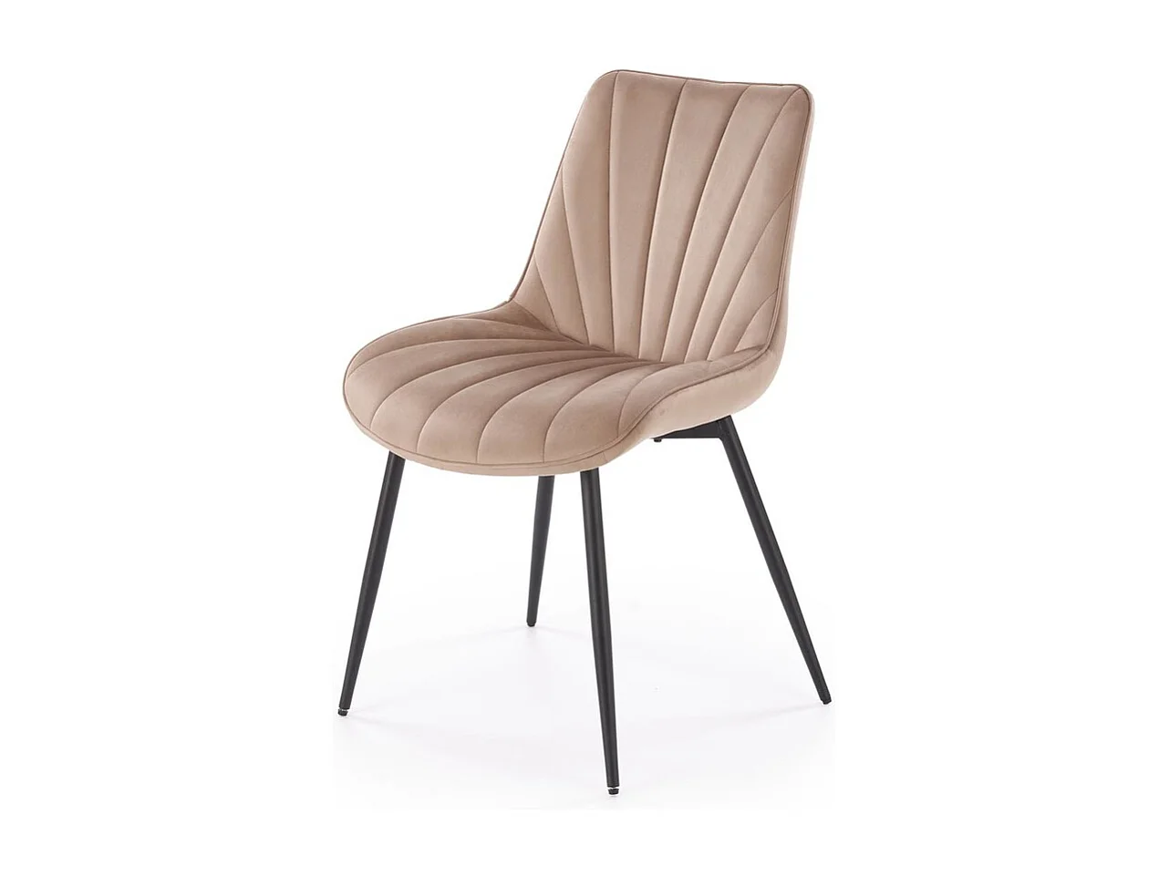 Sedia K589/Rivestimento in tessuto di velluto e metallo/Beige