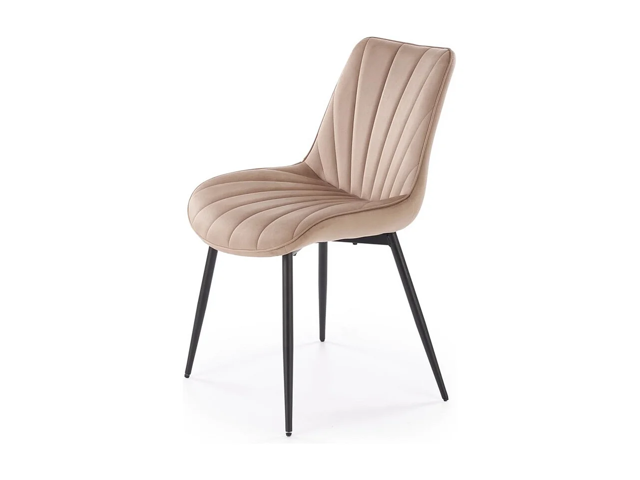 Sedia K589/Rivestimento in tessuto di velluto e metallo/Beige