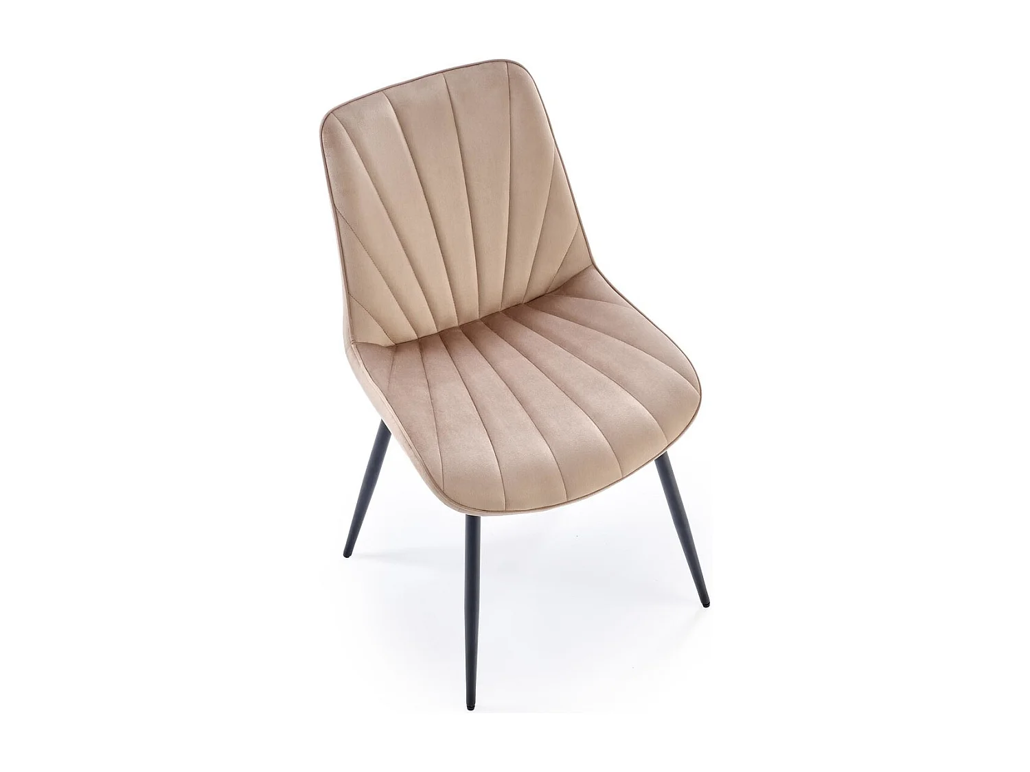 Sedia K589/Rivestimento in tessuto di velluto e metallo/Beige