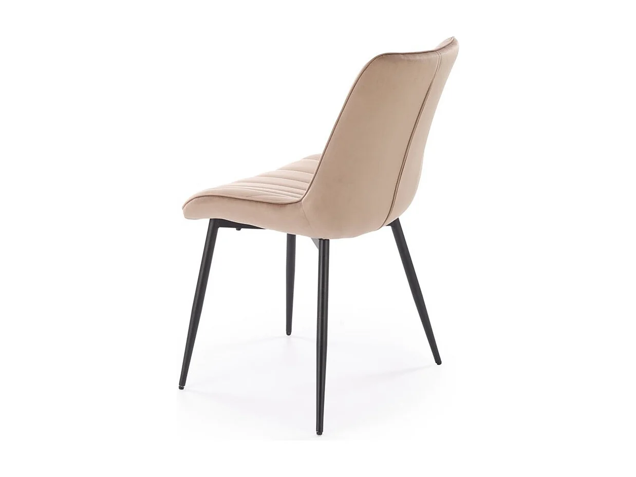 Sedia K589/Rivestimento in tessuto di velluto e metallo/Beige