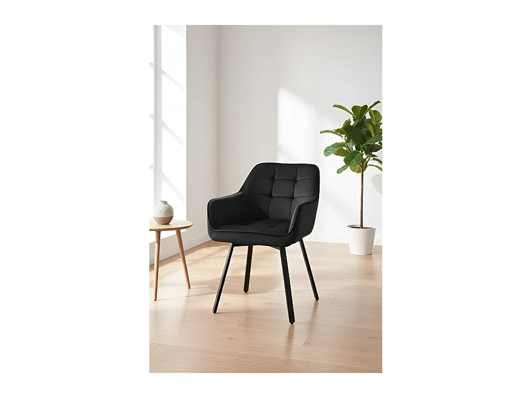 Stuhl K588/Drehfunktion/Samtstoffbezug&Metall/Schwarz