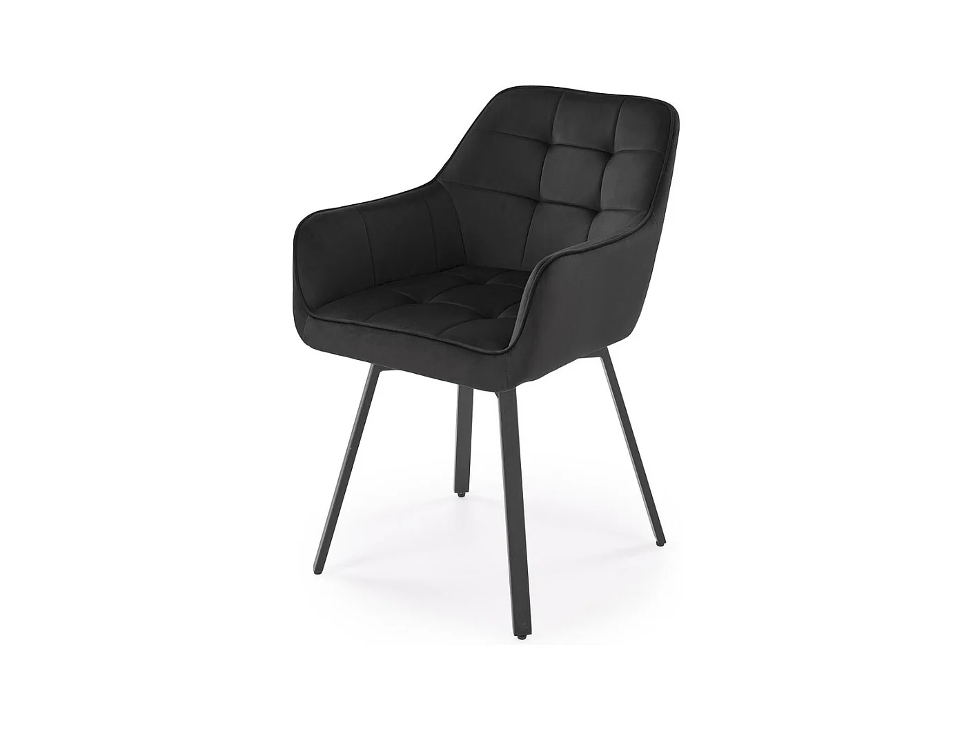 Stuhl K588/Drehfunktion/Samtstoffbezug&Metall/Schwarz