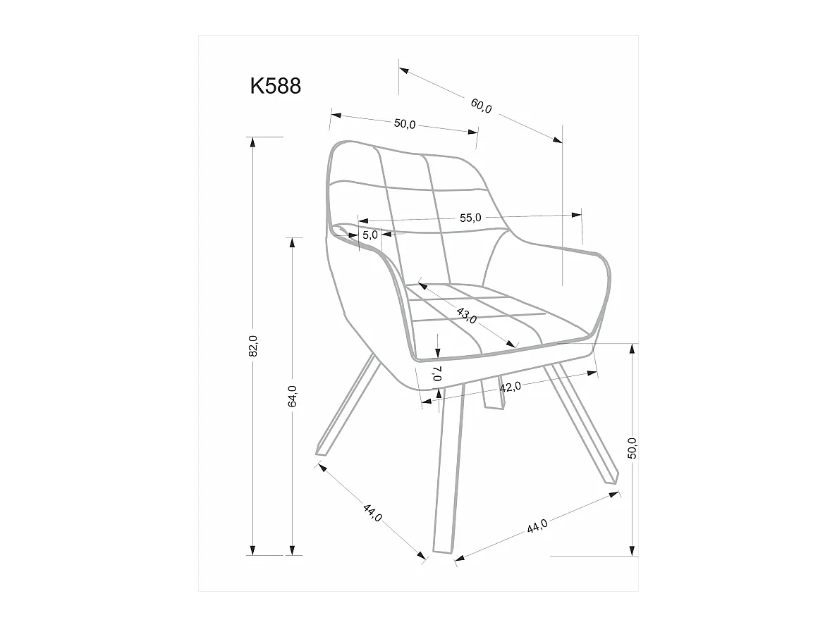 Stuhl K588/Drehfunktion/Samtstoffbezug&Metall/Schwarz