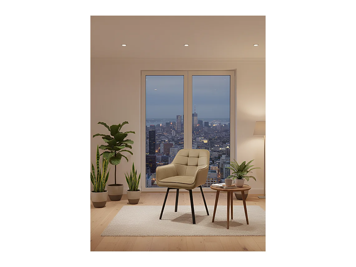 Stuhl K588/Drehfunktion/Samtstoffbezug&Metall/Beige