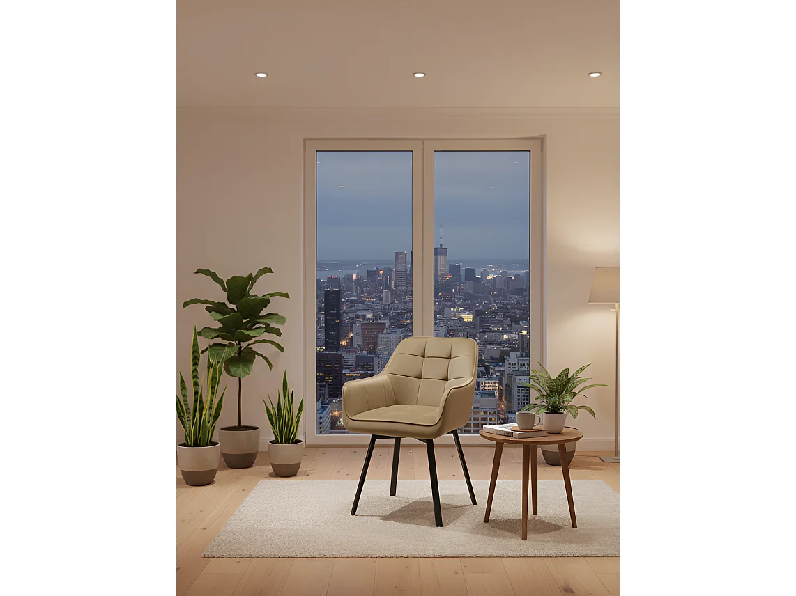 Stuhl K588/Drehfunktion/Samtstoffbezug&Metall/Beige