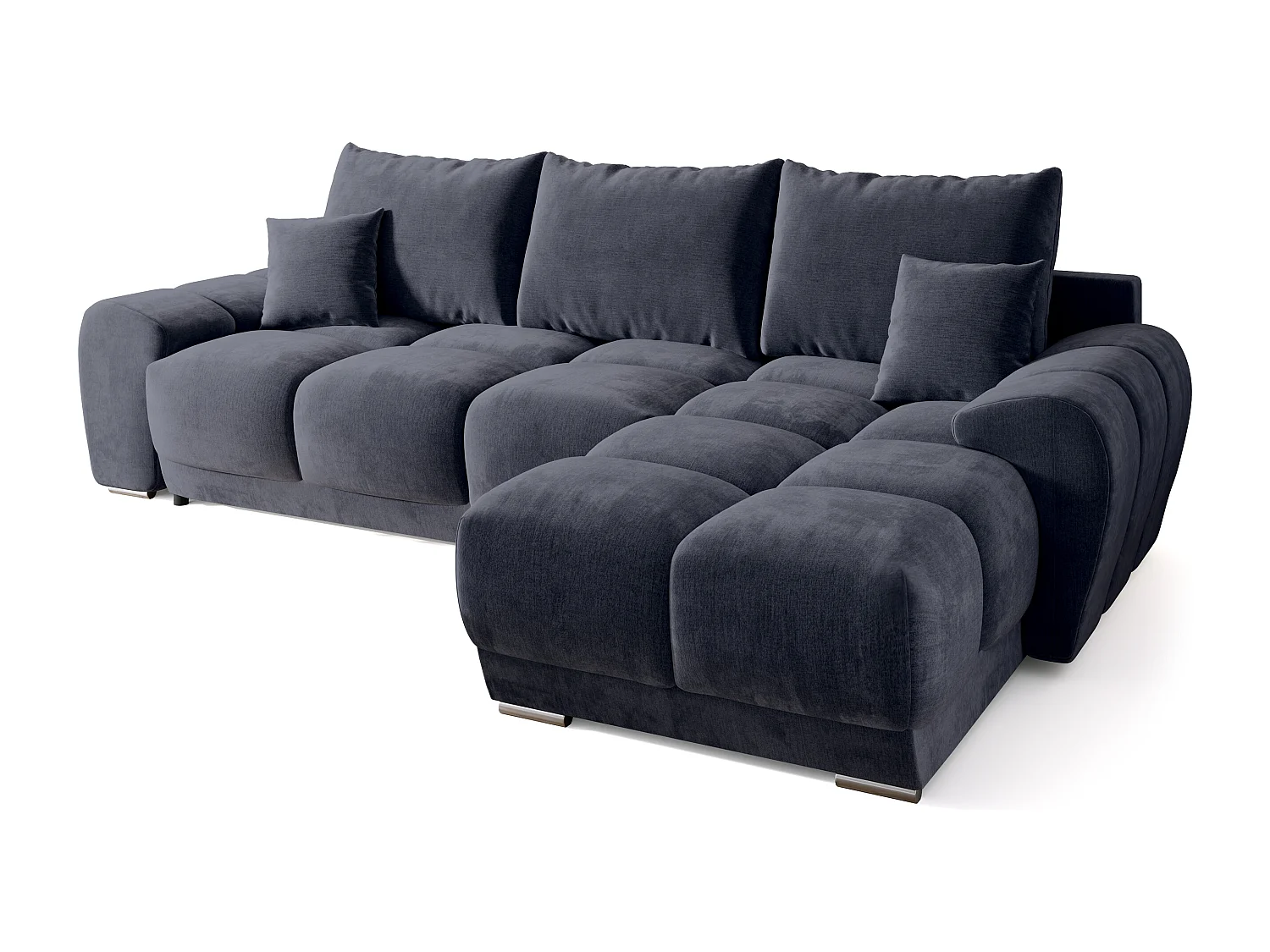 Canapé d'angle convertible en forme de L NUBES 290x180x85 cm anthracite