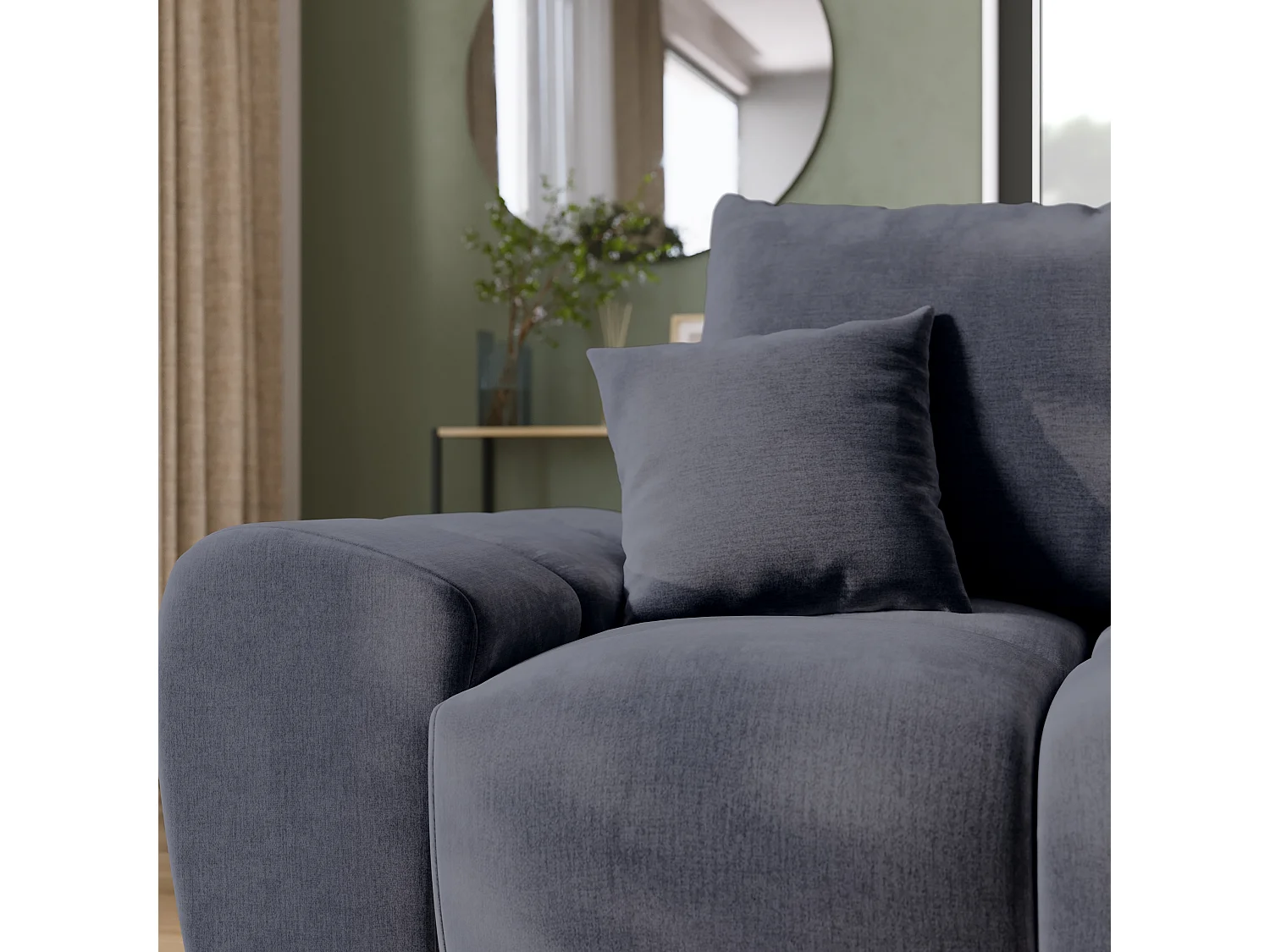 Canapé d'angle convertible en forme de L NUBES 290x180x85 cm anthracite