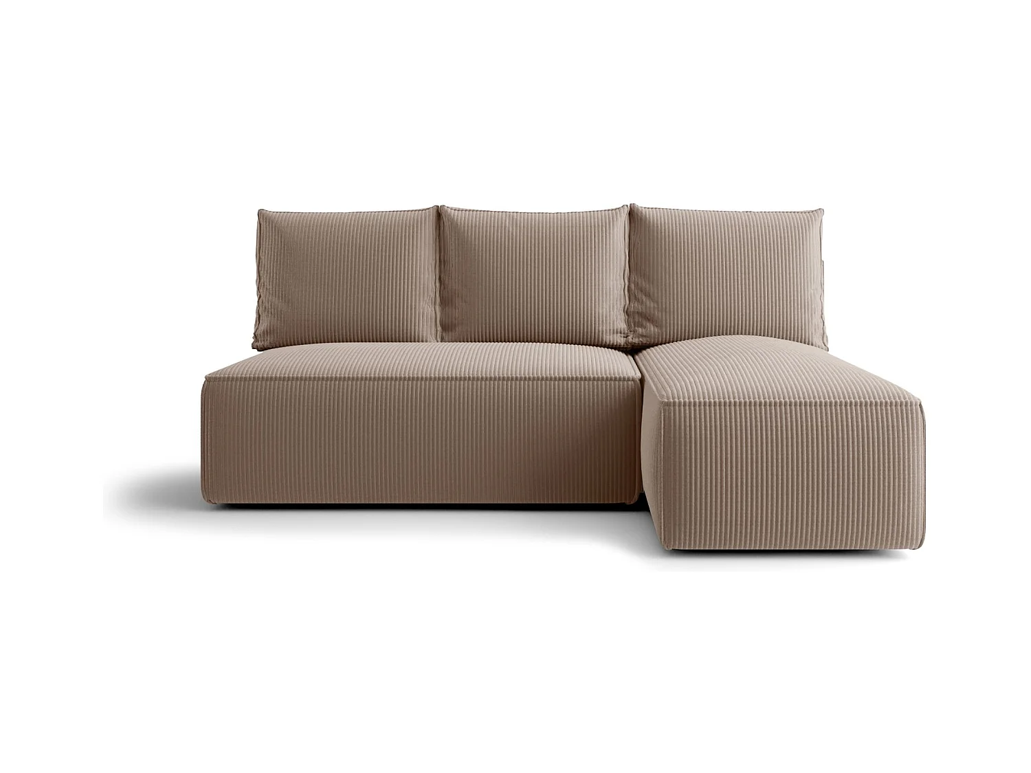 Narożnik z funkcją spania SAVIO MINI Poso 02 jasnobrązowy prawy sofa w kształcie L z pojemnikiem na pościel sofa do salonu, sofa rozkładana, sofa z pojemnikiem