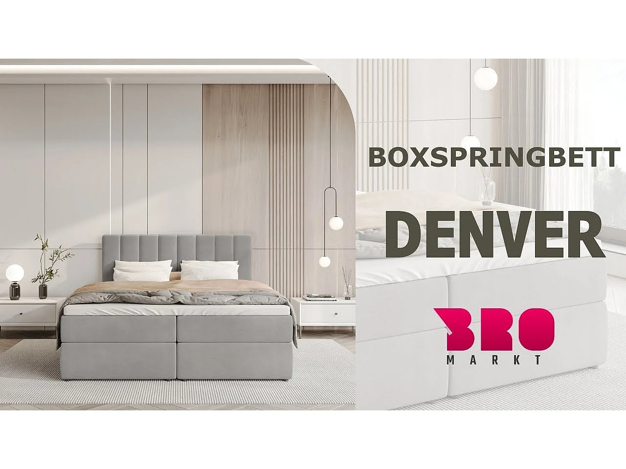 Lit boxspring avec rangement DENVER - matelas - surmatelas - gris clair - 140x200 cm