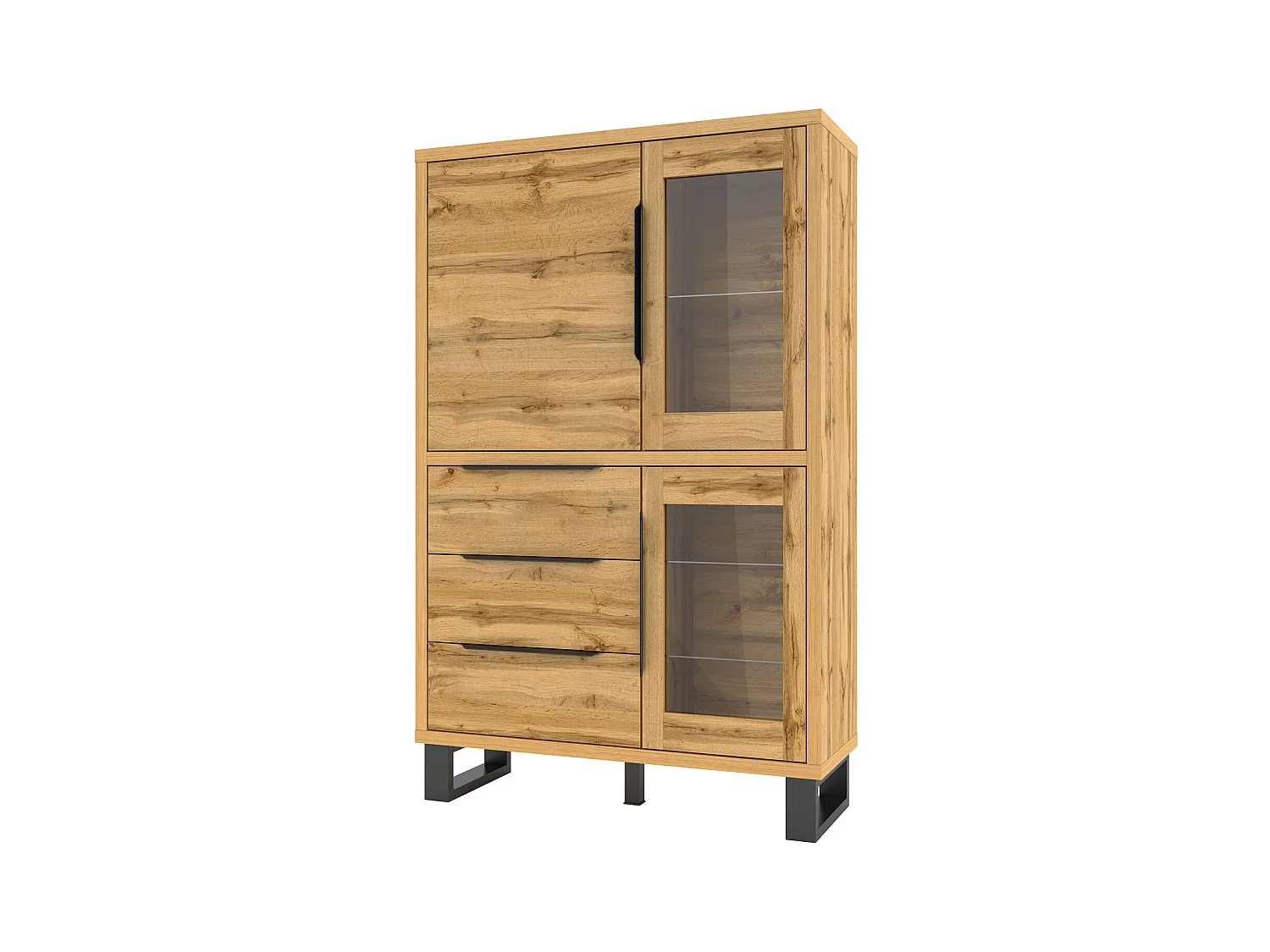 VITRINE Halle Wotan Eiche 120 / 45 / 190 cm