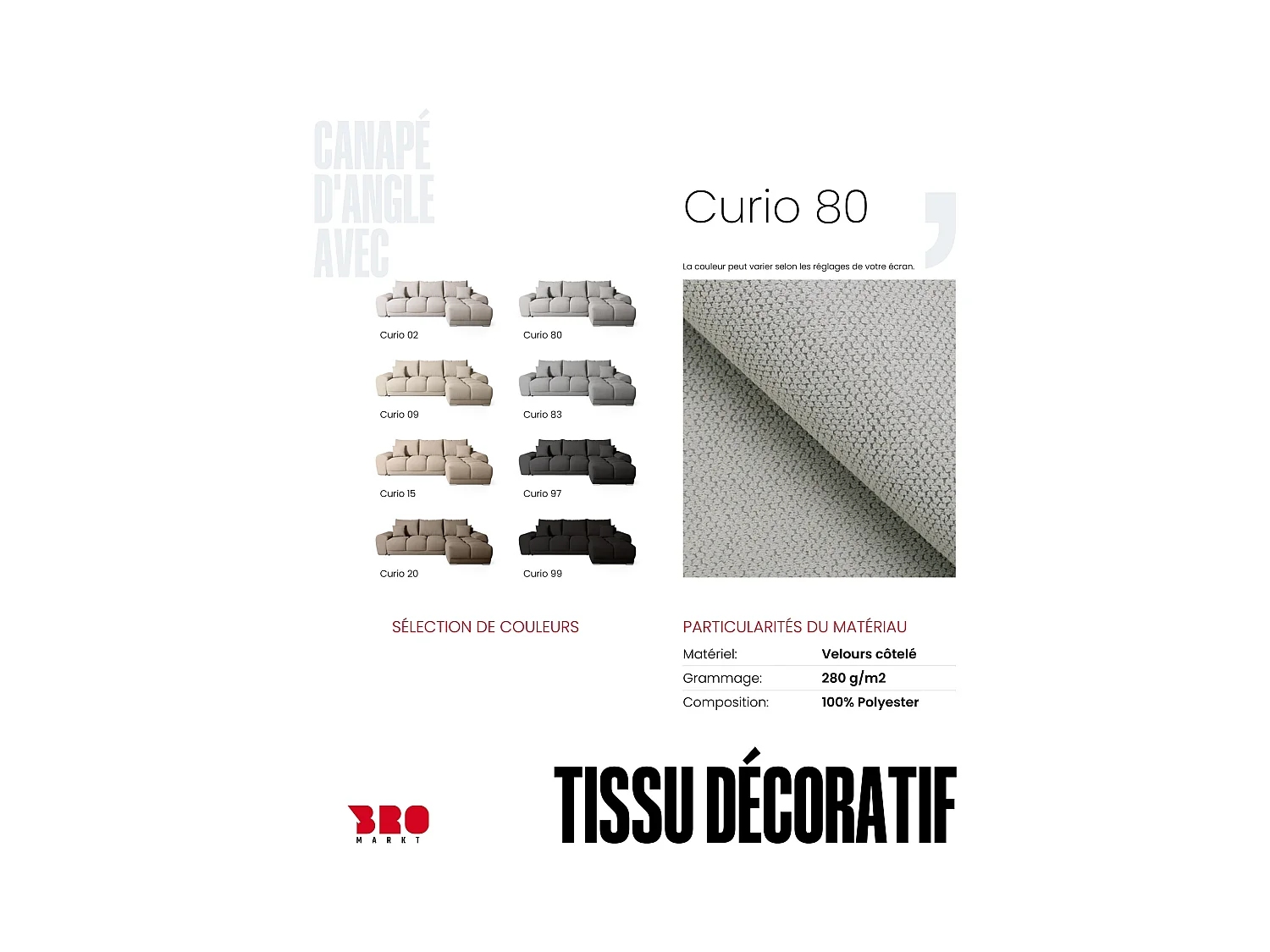 Canapé d'angle convertible en forme de L NUBES 290x180x85 cm gris clair