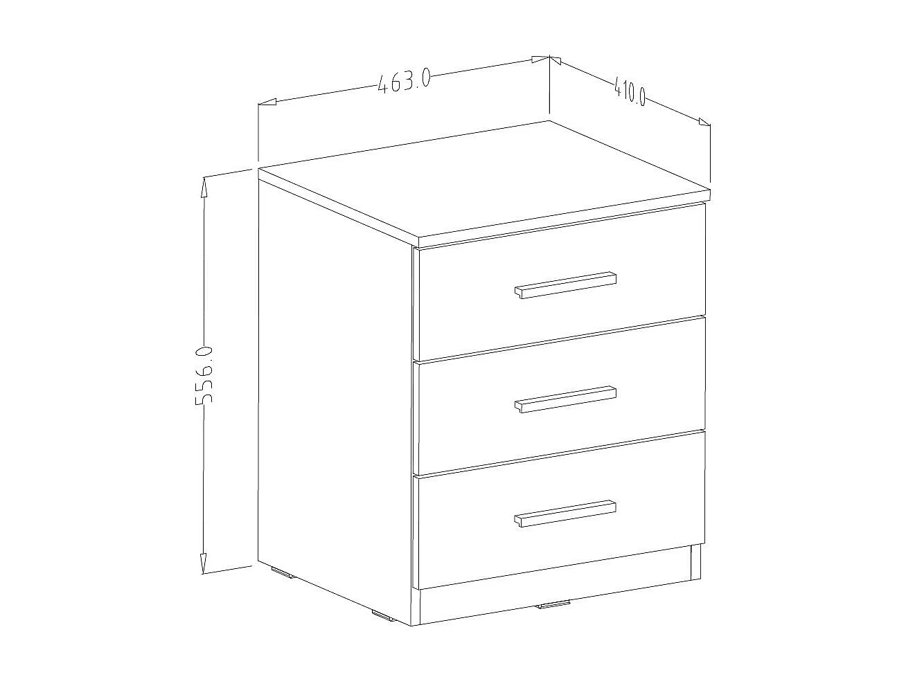 NACHTTISCH 2er-Set Granada Monastery Eiche / Schwarz Hochglanz 47 / 42 / 56 cm