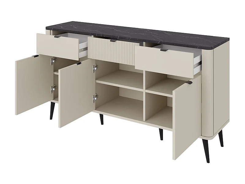 KOMMODE Marly Kaschmir / Walnuss 130 / 40 / 82cm