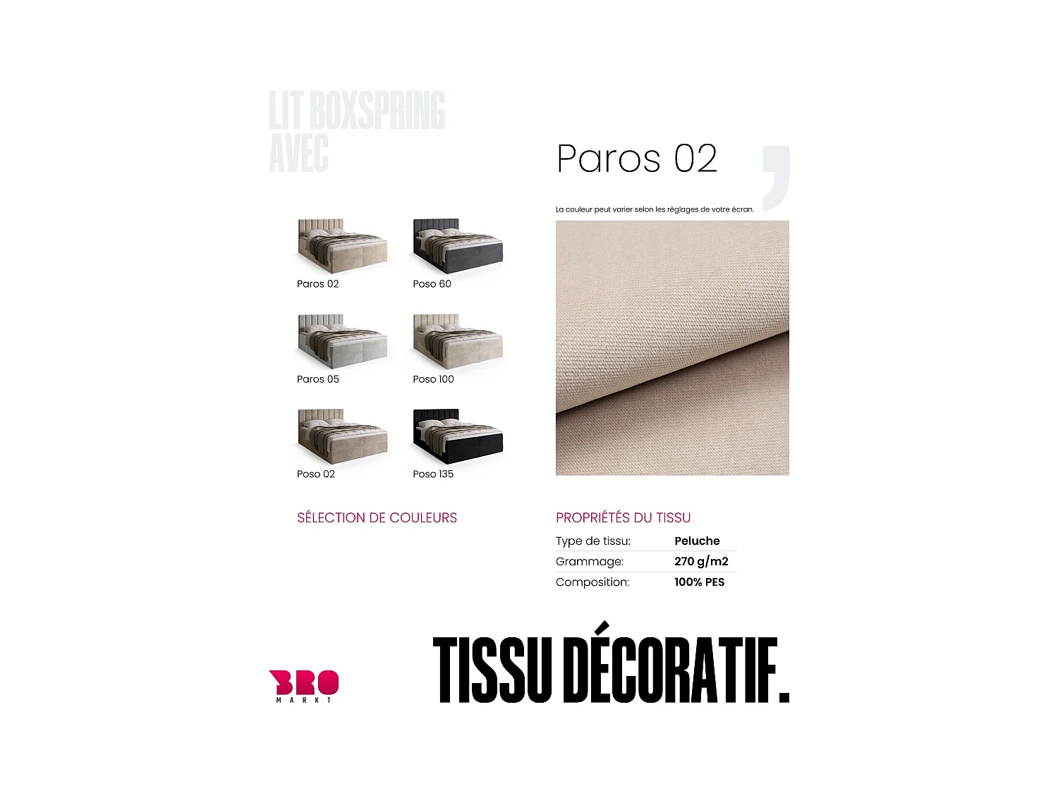 Lit boxspring avec rangement DENVER - matelas - surmatelas - beige - 140x200 cm