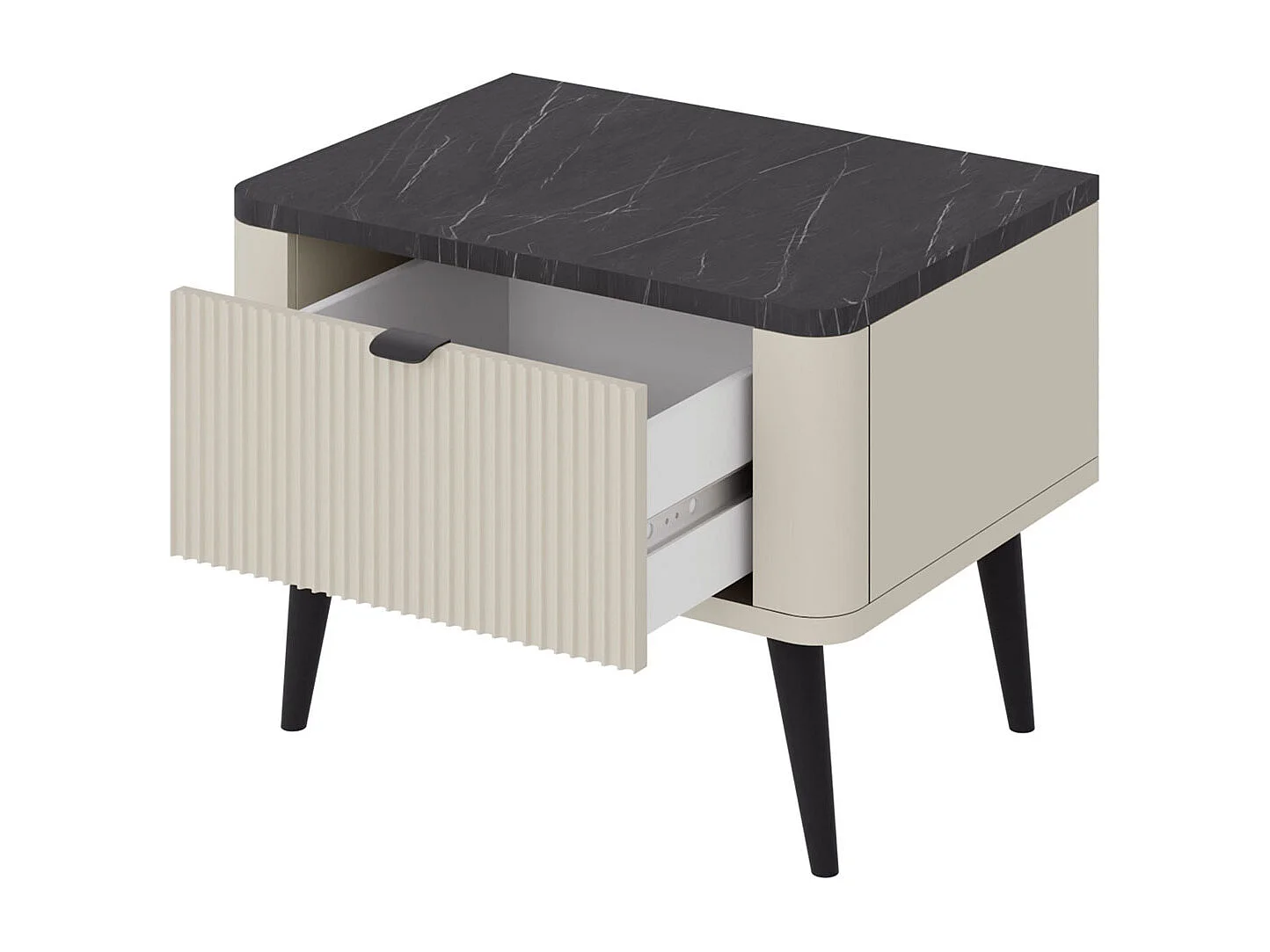 NACHTKONSOLE Kaschmir / Walnuss 50 / 40 / 42cm (2er-Set)