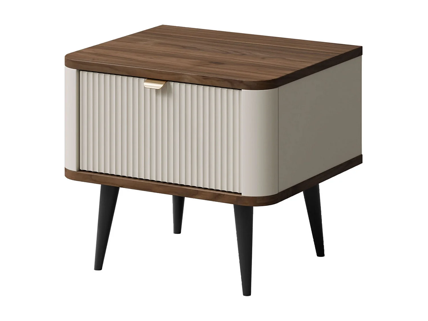NACHTKONSOLE Kaschmir / Walnuss 50 / 40 / 42cm (2er-Set)