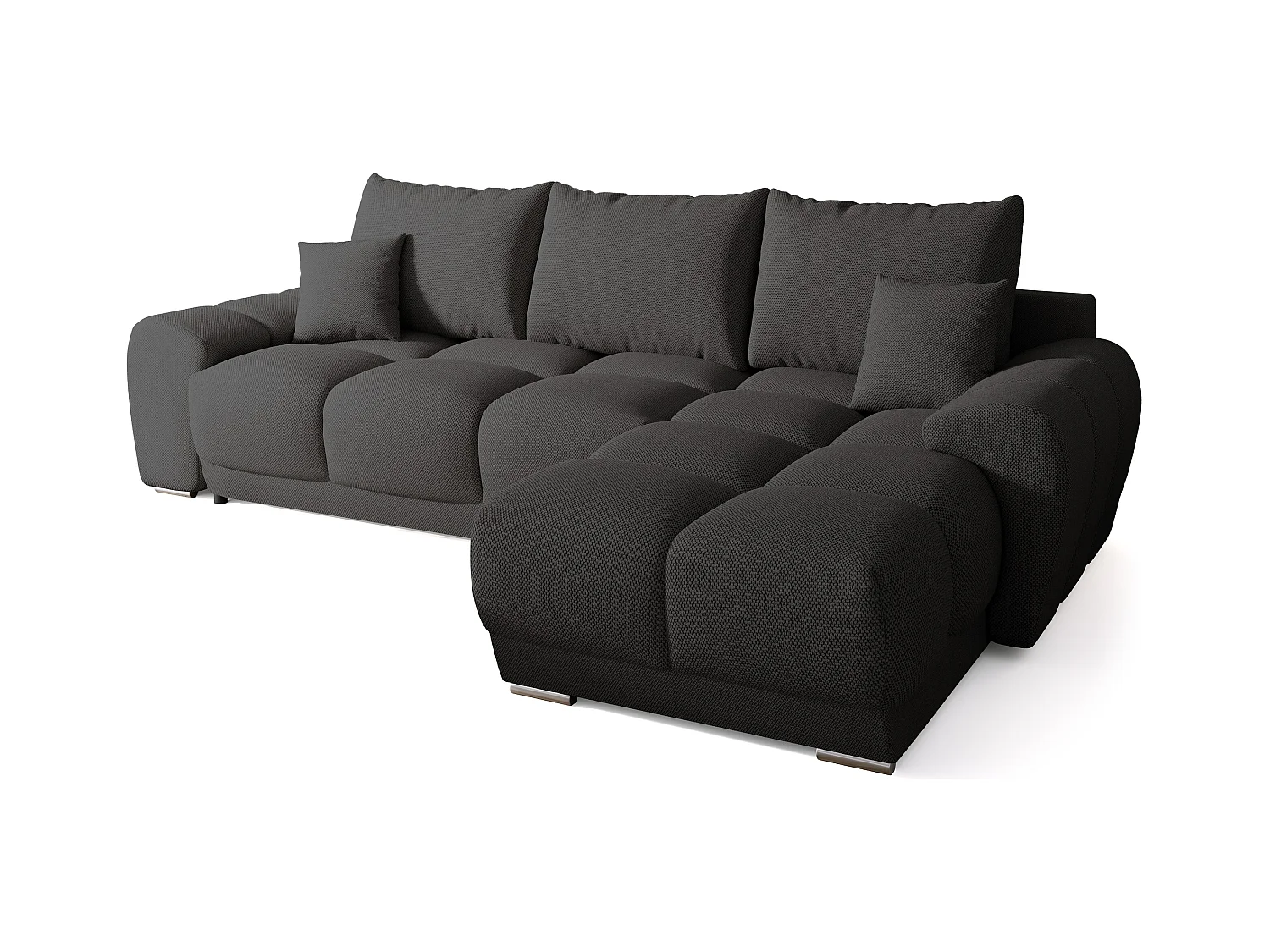 Canapé d'angle convertible en forme de L NUBES 290x180x85 cm graphite
