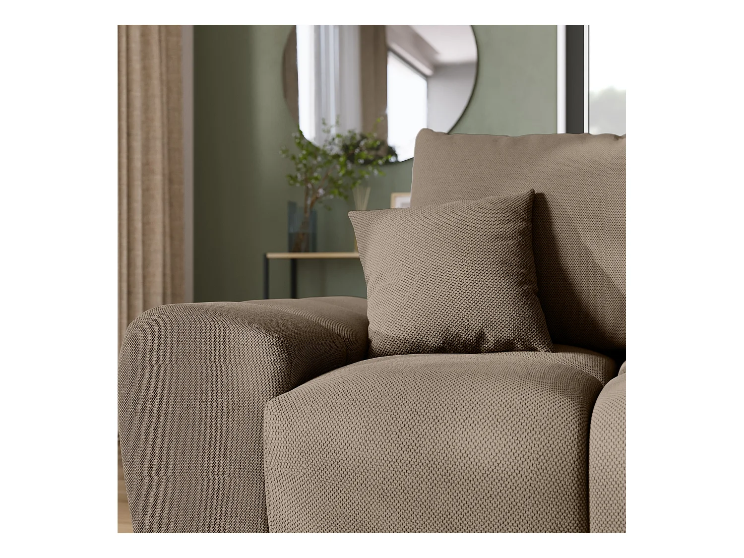 Canapé d'angle convertible en forme de L NUBES 290x180x85 cm marron