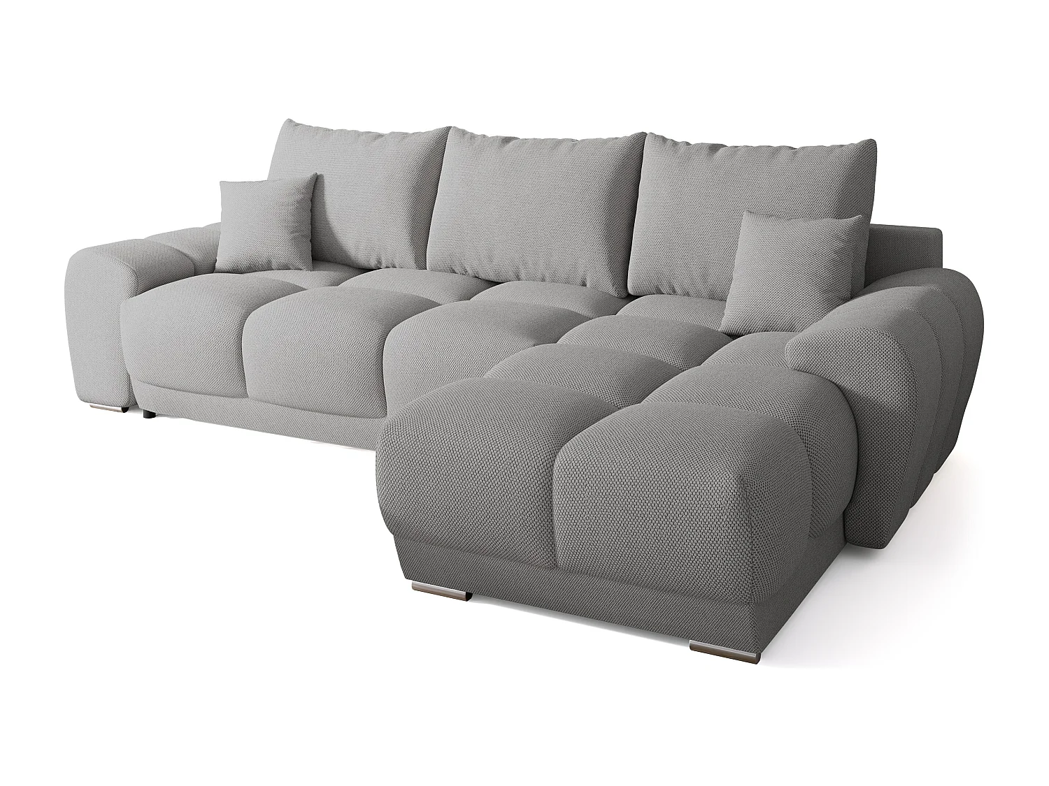 Canapé d'angle convertible en forme de L NUBES 290x180x85 cm gris