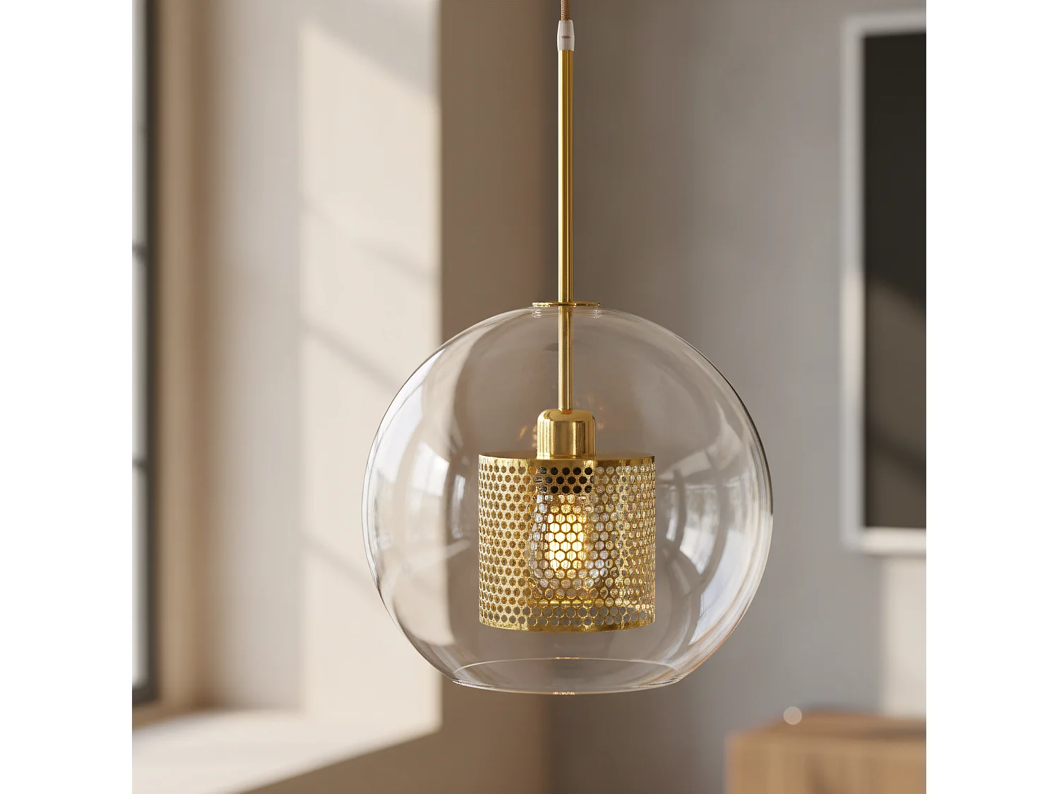 Lampe Suspendue Toolight APP555-1CP Gold