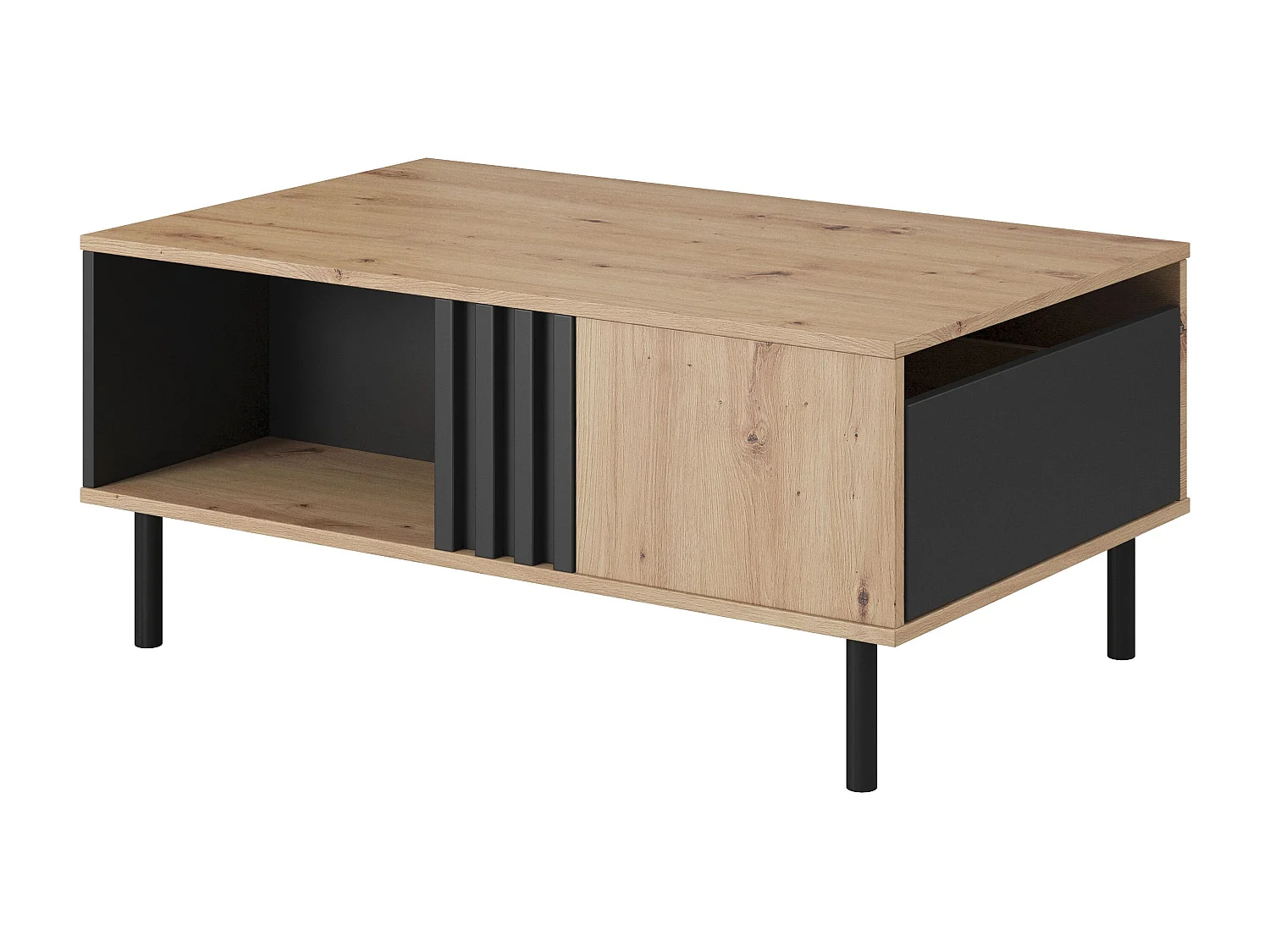 COUCHTISCH Madis sand grange eiche / anthrazit 100,1 cm / 60 cm / 43,2 cm