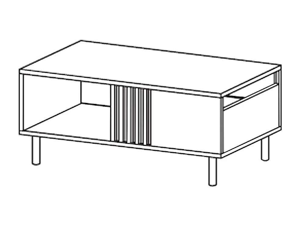 COUCHTISCH Madis sand grange eiche / anthrazit 100,1 cm / 60 cm / 43,2 cm
