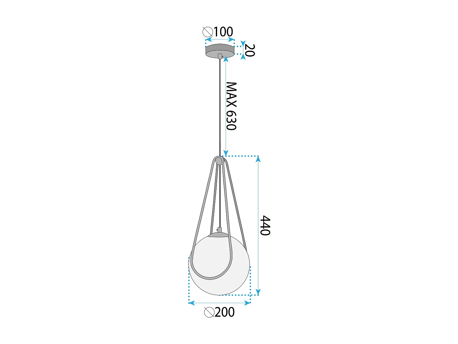 Candeeiro Suspenso Toolight APP1793-1CP White