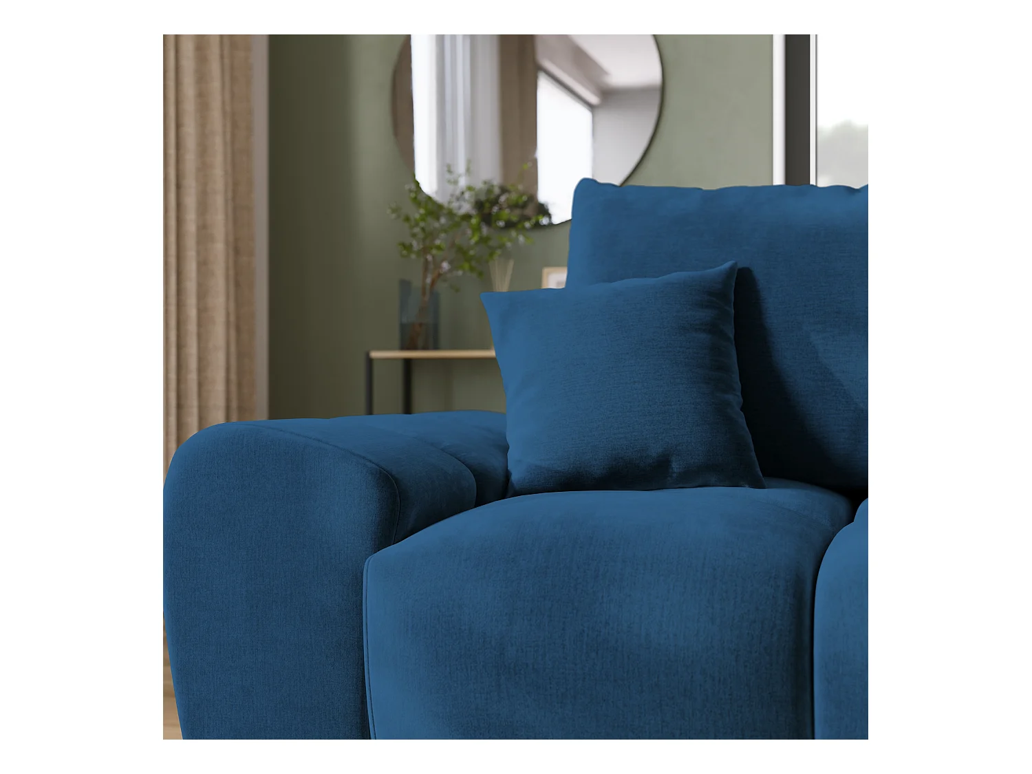 Canapé d'angle convertible en forme de L NUBES 290x180x85 cm bleu