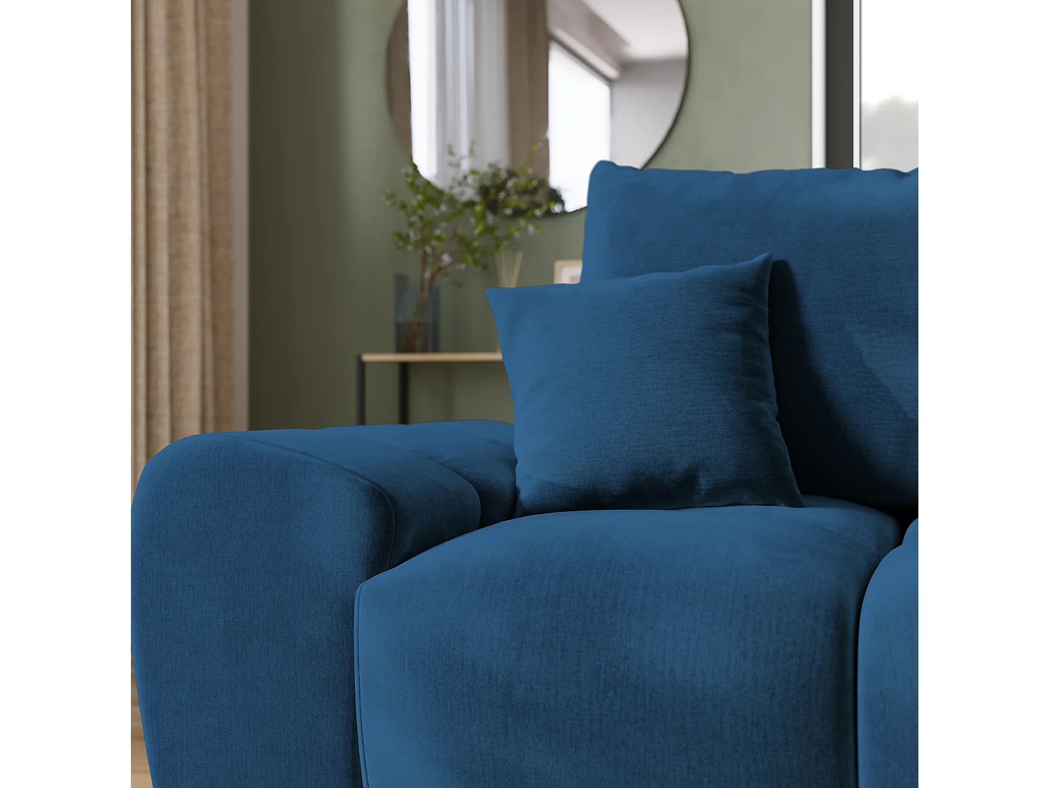 Canapé d'angle convertible en forme de L NUBES 290x180x85 cm bleu