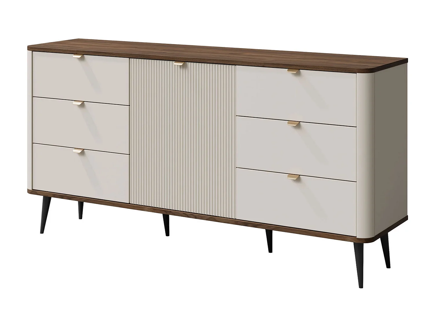 KOMMODE Marly Kaschmir / Walnuss 160 / 40 / 82cm