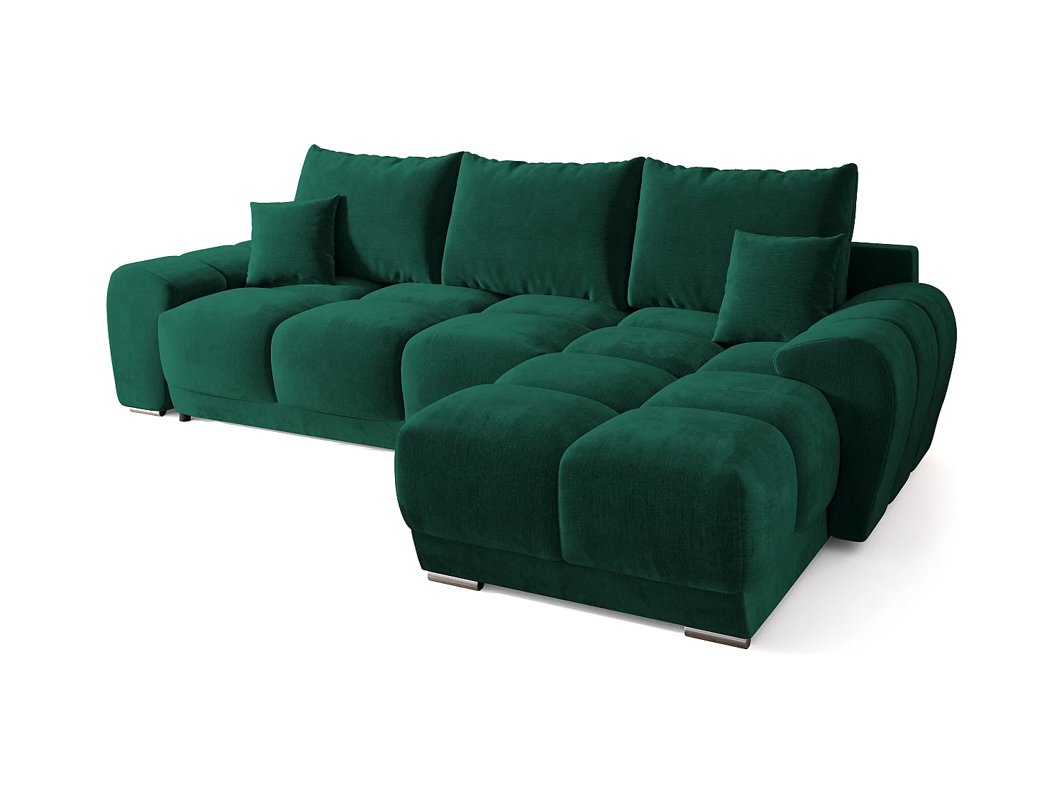 Canapé d'angle convertible en forme de L NUBES 290x180x85 cm vert