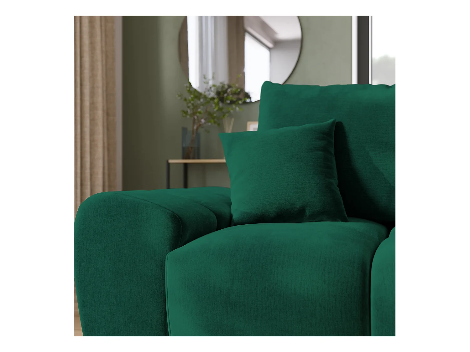 Canapé d'angle convertible en forme de L NUBES 290x180x85 cm vert