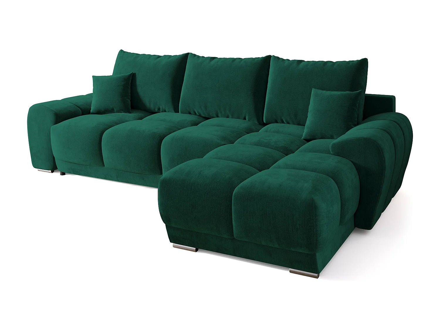 Canapé d'angle convertible en forme de L NUBES 290x180x85 cm vert
