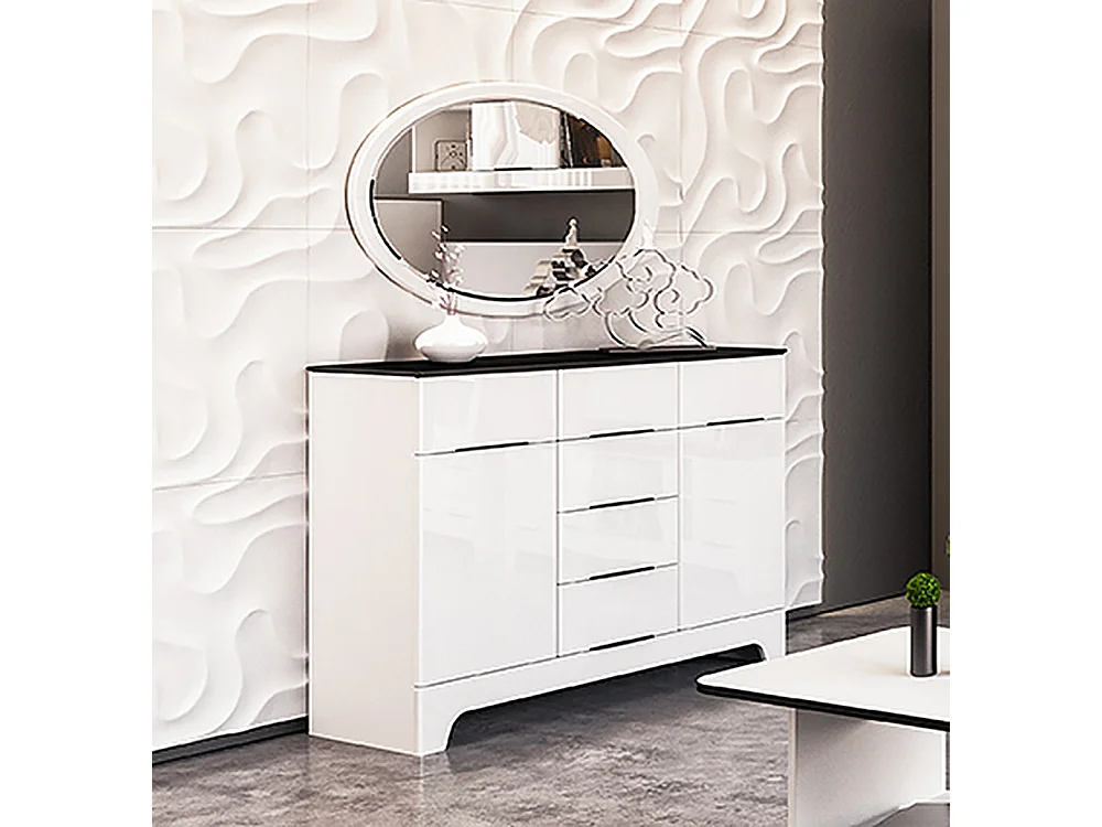 SIDEBOARD Verona weiß / weiß Hochglanz 121 / 45 / 91cm