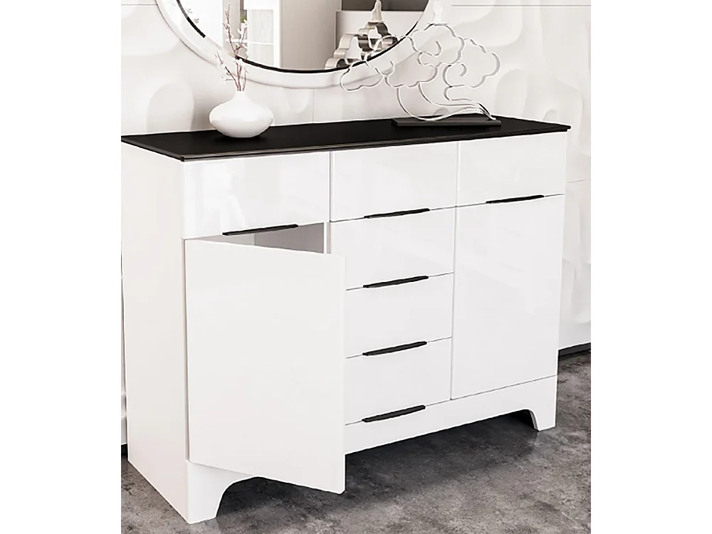 SIDEBOARD Verona weiß / weiß Hochglanz 121 / 45 / 91cm