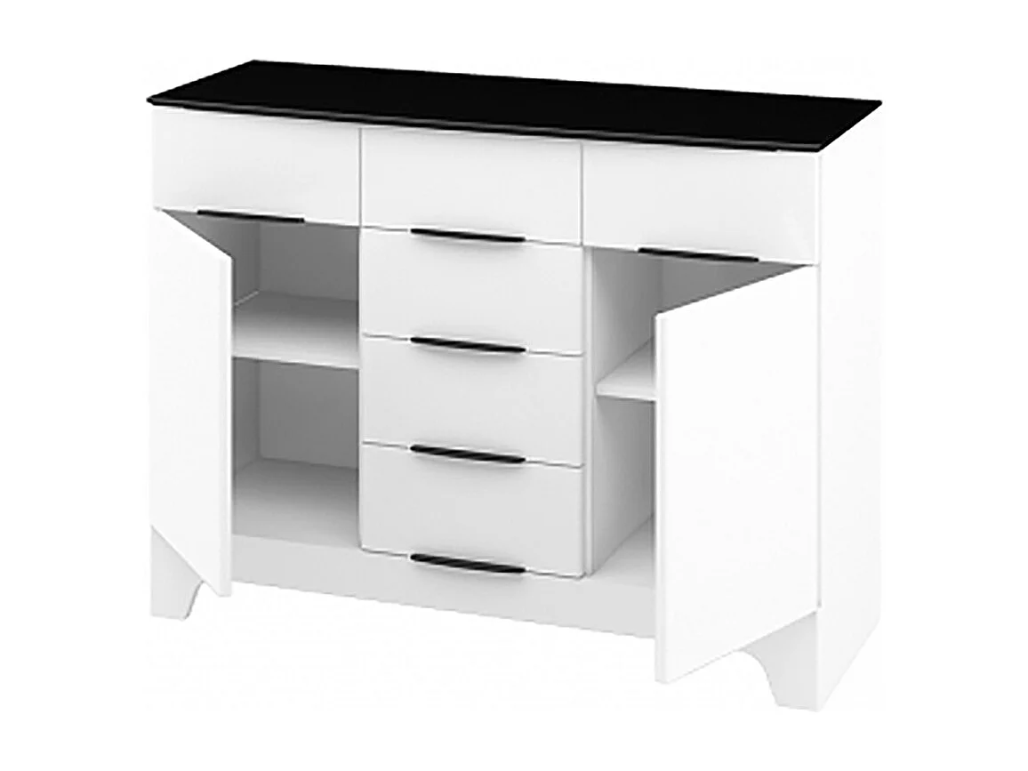 SIDEBOARD Verona weiß / weiß Hochglanz 121 / 45 / 91cm