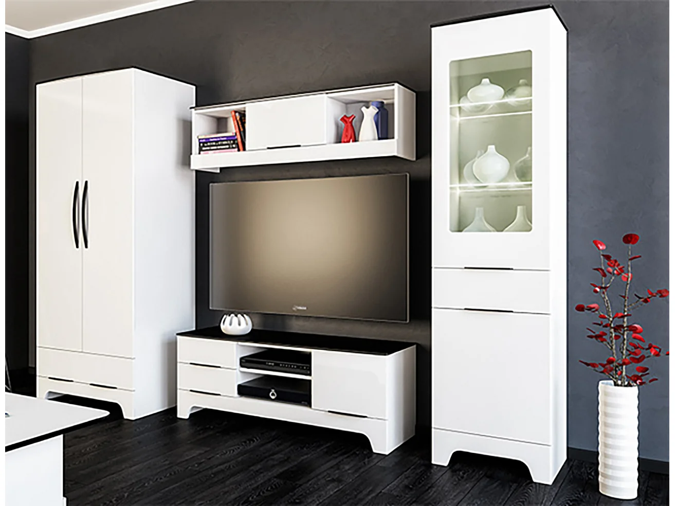 SIDEBOARD Verona weiß / weiß Hochglanz 121 / 45 / 91cm