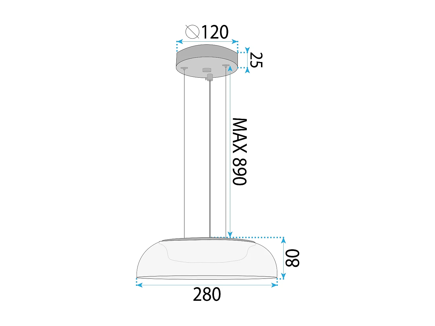 Lampe Suspendue Toolight APP1691-1PC Gold