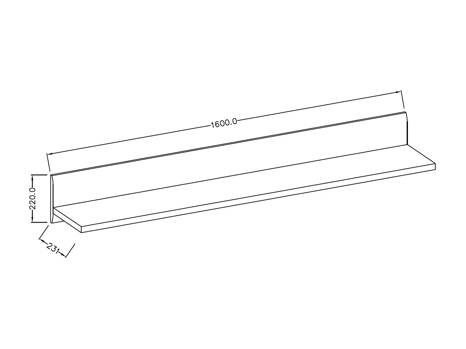 WANDREGAL Toro Eiche Grandson 160 / 22 / 22cm